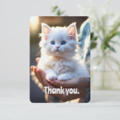 完璧な感謝:子猫プリントフラットサンキューカード サンキューカード (スタンド正面)