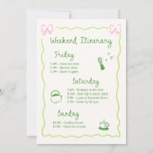 完璧な抹茶ハンドドローバチェロレッテ週末 招待状 (裏面)