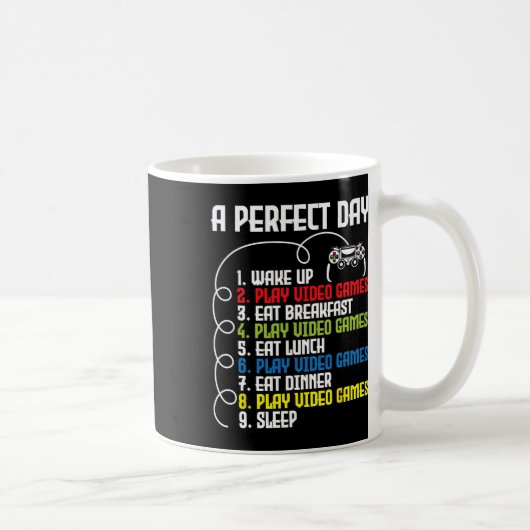 完璧な日 - おもしろゲーミングゲーマー ビデオゲーム 1 コーヒーマグカップ (右)