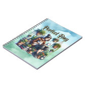 完璧な日 |女読の子と猫と植物 ノートブック (左側)