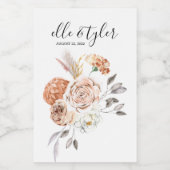 完璧な桃結婚のワインラベル ワインラベル (シングルラベル)