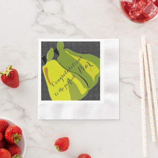 完璧な梨のおめでとう 縁ありカクテルナプキン (インサイチュ)