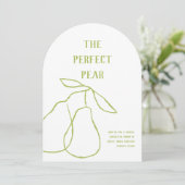 完璧な梨の手描き ブライダルシャワー 招待状 (スタンド正面)