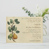 完璧な梨ペアの果樹園、納屋、ファーム結婚ズ 招待状 (スタンド正面)