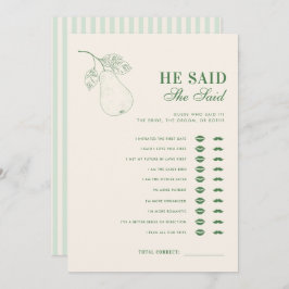 完璧な梨彼は彼女はブライダルシャワーゲームを言った 招待状