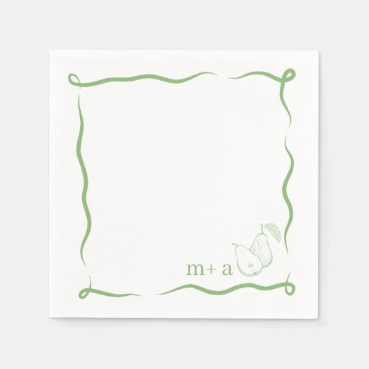 完璧な梨 – ナプキン スタンダードカクテルナプキン (正面)