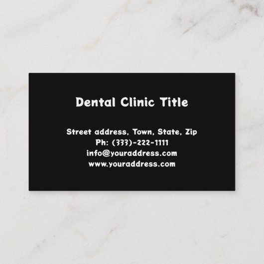 完璧な歯科用アート歯科医スマイル 名刺 (裏面)
