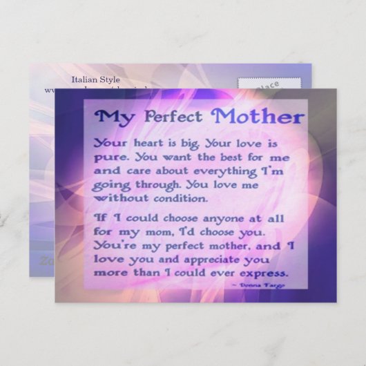 完璧な母はがき ポストカード (正面/裏面)