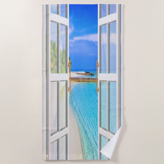 完璧な波に乗る ビーチタオル (正面)