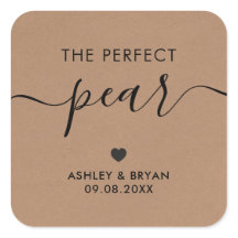 完璧な洋梨のステッカー、ギフトタグ、クラフト