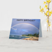 完璧な海辺の虹色の誕生日カード カード (黄色い花)
