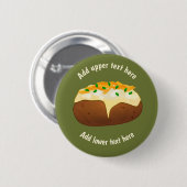 完璧な焼いたポテト – ジャケットのスパッド – 独自の文字 缶バッジ (正面&裏面)