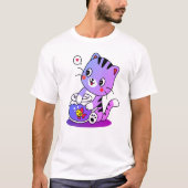 完璧な猫のデザイン Tシャツ (正面)