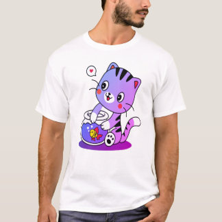 完璧な猫のデザイン Tシャツ