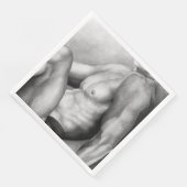 完璧な男性の胸と胴体のファインアート炭筆スケッチ (コーナー)
