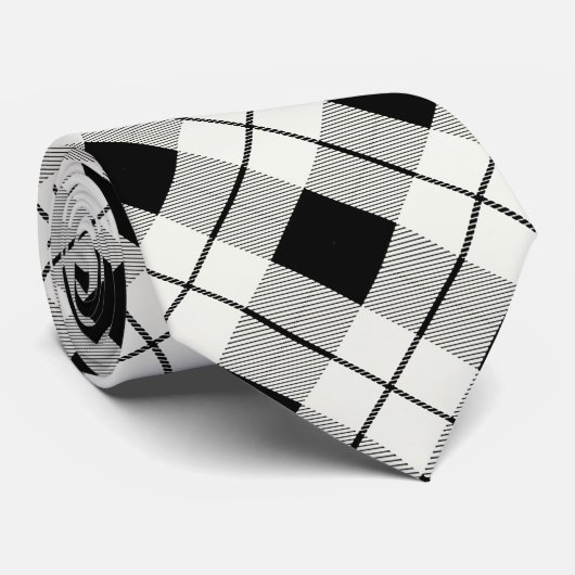完璧な白黒の格子模様のネクタイ! ネクタイ (ロール)