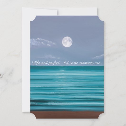 完璧な瞬間ムーンライトティール（緑がかった色）海ビーチ結婚式 (裏面)