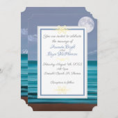 完璧な瞬間ムーンライトティール（緑がかった色）海ビーチ結婚式 (正面/裏面)