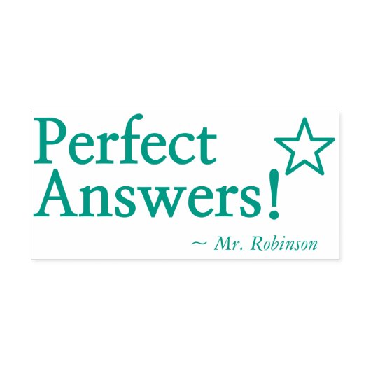 「完璧な答え!」 先生フィードバックラバースタンプ セルフインキングスタンプ (デザイン)