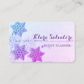 完璧な素晴らしクリスマスパープルスノーフレーク 名刺 (正面)