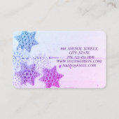 完璧な素晴らしクリスマスパープルスノーフレーク 名刺 (裏面)