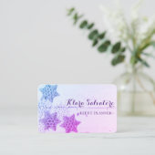 完璧な素晴らしクリスマスパープルスノーフレーク 名刺 (スタンド正面)