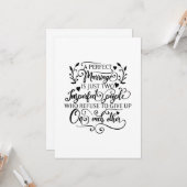 完璧な結婚とは、ただ２つの不完全な人がお互いを諦めないこと カード (正面/裏面インサイチュ)