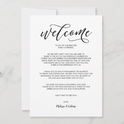 完璧な結婚式のタイムライン / 予定カード 招待状 (裏面)