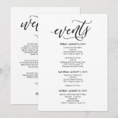 完璧な結婚式のタイムライン / 行程カード 招待状 (正面/裏面)