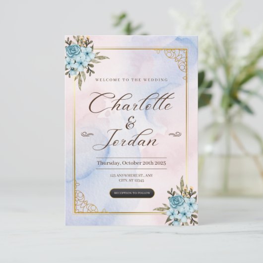 完璧な結婚式の招待状カードに「イエス」と答えて 招待状 (スタンド正面)