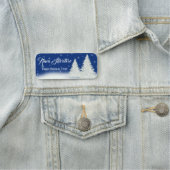 完璧な美しいクリスマスホワイトブルーの木 名札 (インサイチュ)