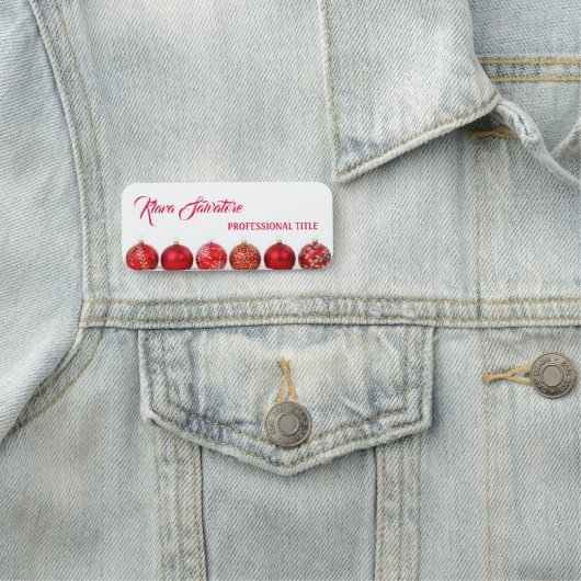 完璧な美しいクリスマスレッドオーナメント名タグ 名札 (インサイチュ)