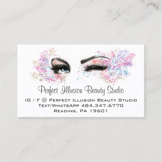 完璧な美しいスタジオサービスラッズメイクアップ 名刺 (正面)