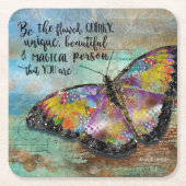 完璧な蝶だ スクエアペーパーコースター (正面)