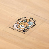 完璧な計算 – 笑える数学猫デザイン アクリル招待状 (レイダウン)