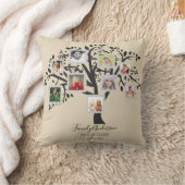 完璧な誕生日ギフト – 家族の木の写真コラージュ クッション (ブランケット)