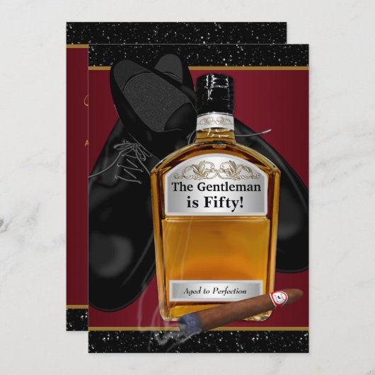 完璧な誕生日パーティーに熟成されたマンウイスキー 招待状 (正面/裏面)