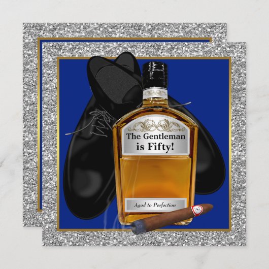 完璧な誕生日パーティーに熟成されたマンウイスキー 招待状 (正面/裏面)