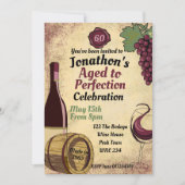 完璧な誕生日パーティーのワインの試飲に熟成 招待状 (正面)