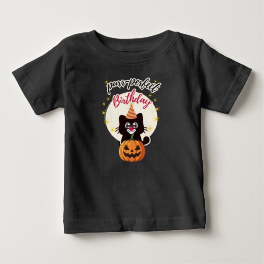 完璧な誕生日 ハロウィン 黒猫 Tシャツ (正面)