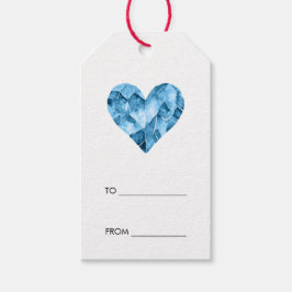 完璧な贈り物のための青い水色ハート ギフトタグ