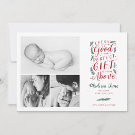 完璧な贈り物のクリスマス誕生のお知らせ シーズンカード