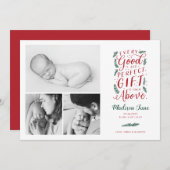 完璧な贈り物のクリスマス誕生のお知らせ シーズンカード (正面/裏面)