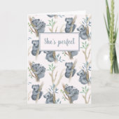 完璧な赤ちゃん女の子カワイイコアラカード カード (正面)