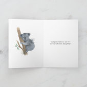 完璧な赤ちゃん女の子カワイイコアラカード カード (内部)