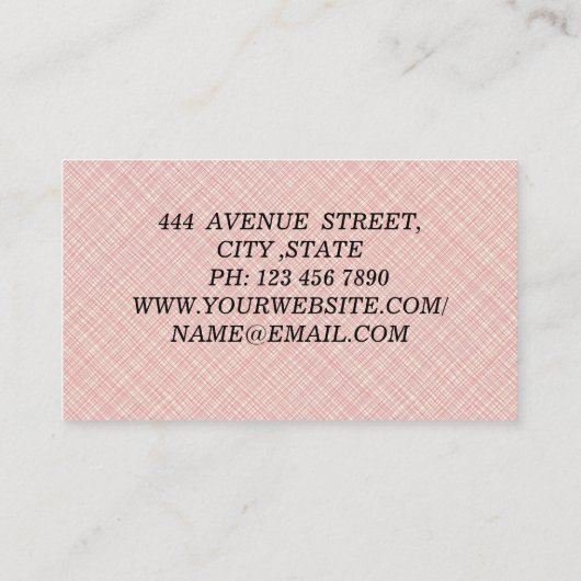 完璧な高級ピンクの名刺 名刺 (裏面)
