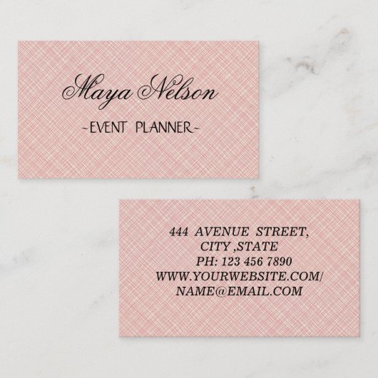 完璧な高級ピンクの名刺 名刺 (正面/裏面)