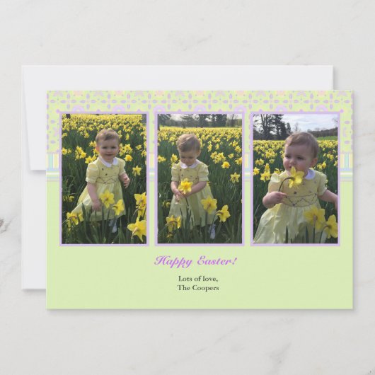 完璧な3枚のフォトカードカスタム 招待状 (正面)