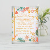 完璧な、エレガント金ゴールドクリスマス招待状 招待状 (スタンド正面)