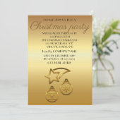 完璧な、エレガント金ゴールド・シャイン・クリスマス 招待状 (スタンド正面)